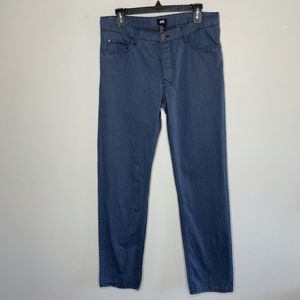 H&M Mens Blue 5-Pocket Straight Leg Pants EUC 100% Cotton 32 x 32